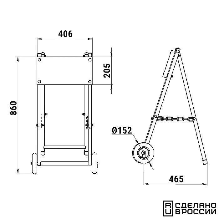 Тележка для ПЛМ складная "КОМПАКТ"