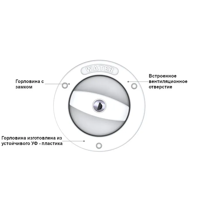 Горловина заливная SEAFLO с замком, тип 02, белая