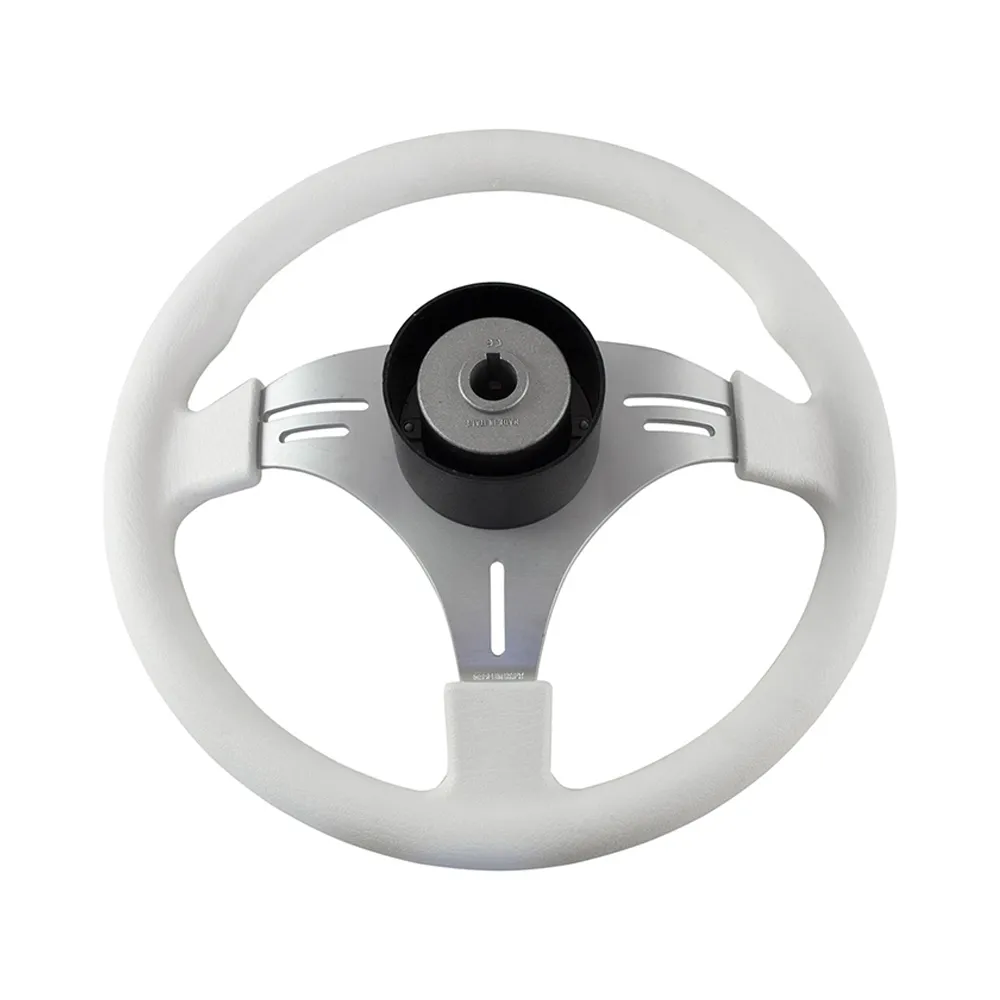 Колесо рулевое MANTA, спицы серебряные 355 мм, белый