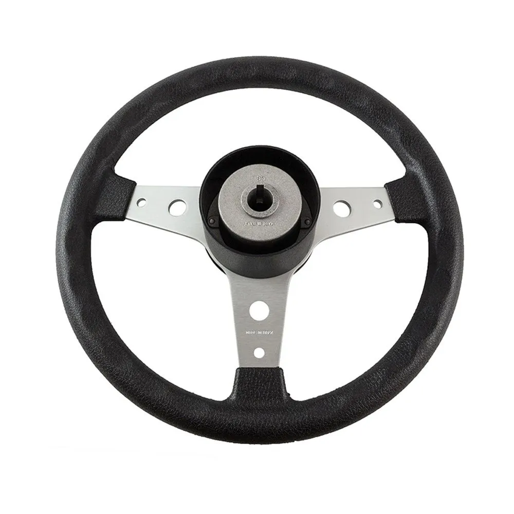 Колесо рулевое DELFINO, спицы серебрянные 340 мм, чёрный