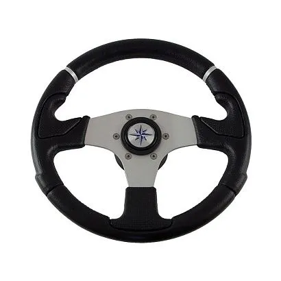 Колесо рулевое NISIDA, спицы серебрянные 320 мм, чёрный