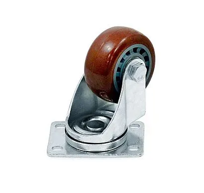 Колесо на поворотном кронштейне 75 мм (PU)