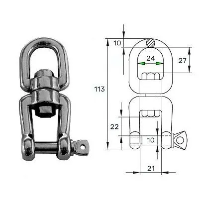 Вертлюг петля-скоба 10мм