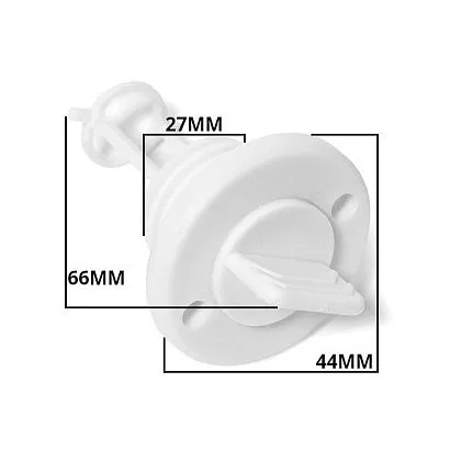 Заглушка дренажная круглая SUNFINE 43x66 мм, пластик белый