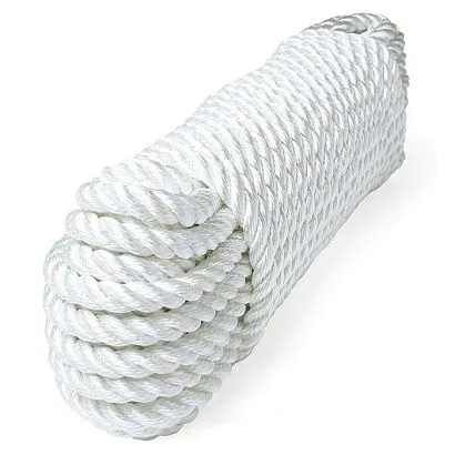 Трос швартовый трех прядный 12мм*9м белый