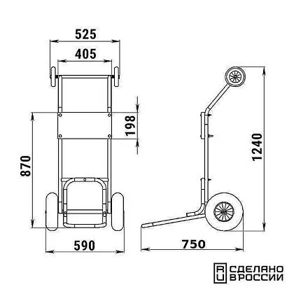 Тележка для ПЛМ с дополнительными колесами