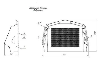 Вынос радиатора универсальный для Arctic Cat Квадроциклов 500/550/650/700/700i EFI 2006-14