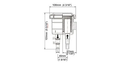 Фильтр для морской воды 13/16/19мм.