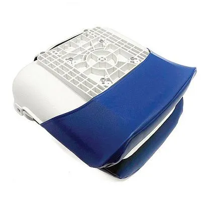 Сиденье пластмассовое складное с подложкой All Weather High Back Seat, бело-синее