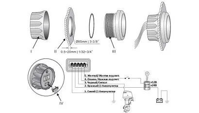 Тахометр 6000 об/мин со счетчиком моточасов (BS), SR:0.5-250