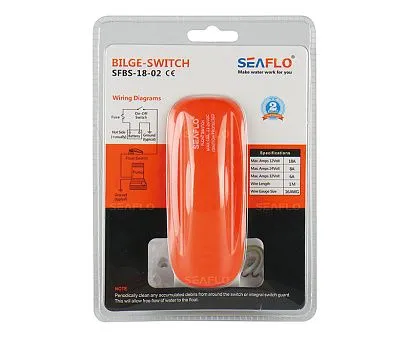 Переключатель поплавковый бело-оранжевый (18A)