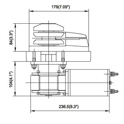Лебедка якорная серии-C Heavy Duty Style (без барабана) 600Вт, 12В, цепь 6 мм/веревка 12 мм
