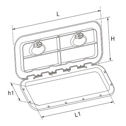 Люк SeaFlo смотровой 168Х525 (243Х607) мм
