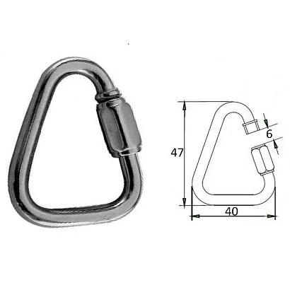 Гак-карабин треугольный  5 мм AISI 316