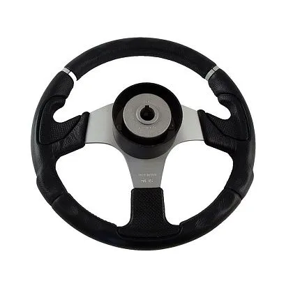 Колесо рулевое NISIDA, спицы серебрянные 320 мм, чёрный