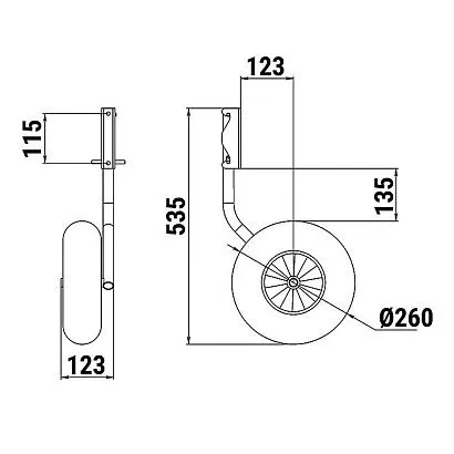 Комплект колес транцевых быстросъёмных для НЛ (260 мм)
