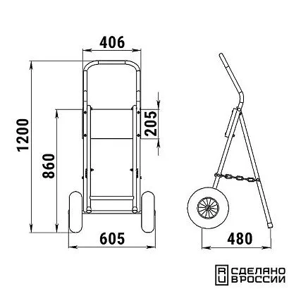 Тележка для ПЛМ складная "КОМПАКТ Плюс"