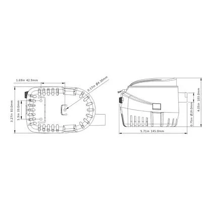 Насос осушительный автоматический 600GPH 06 Series 12В (поплавковый)