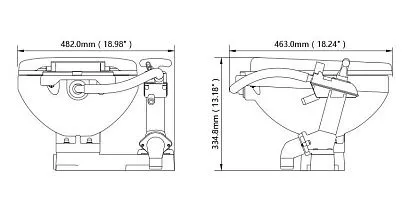Унитаз судовой керамический с ручной прокачкой (размер стандарт)