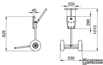 Тележка для ПЛМ (cъемная рукоятка)