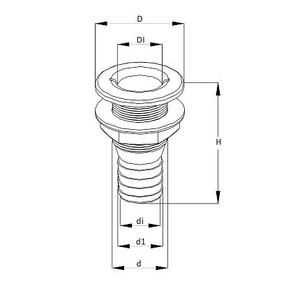 Патрубок водосброса SeaFlo 16 мм, белый