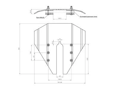 Гидрокрыло для подвесного лодочного мотора 8-50 л.с., монтаж без сверления
