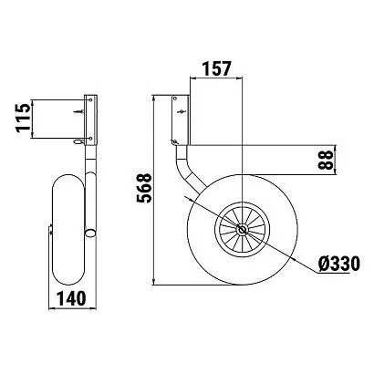Комплект колес транцевых 310 мм Zn
