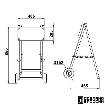 Тележка для ПЛМ складная "КОМПАКТ"
