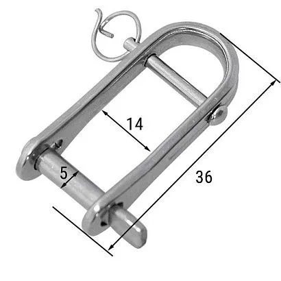 Скоба такелажная с пальцем 5 мм 36х15 AISI 316