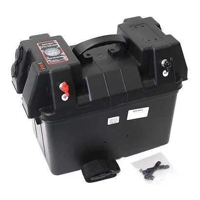 Короб для АБ с панелью индикации и розеткой для вольтметра 424х251х306