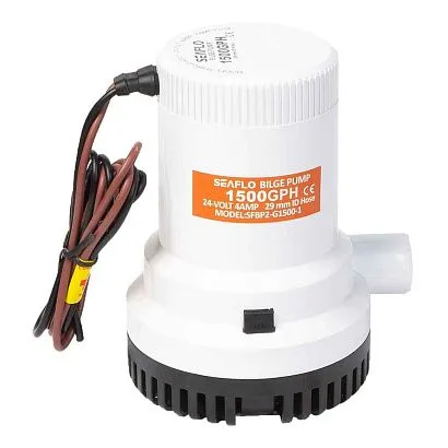Помпа водооткачивающая SeaFlo трюмная, 24V 1500 галлон/час, патрубок 29 мм