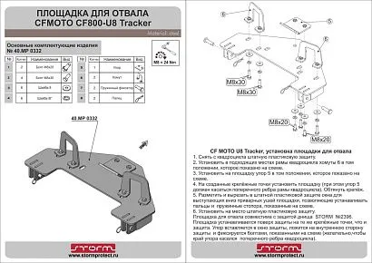 Площадка для крепления снегового отвала (быстросъем) арт. MP 0332